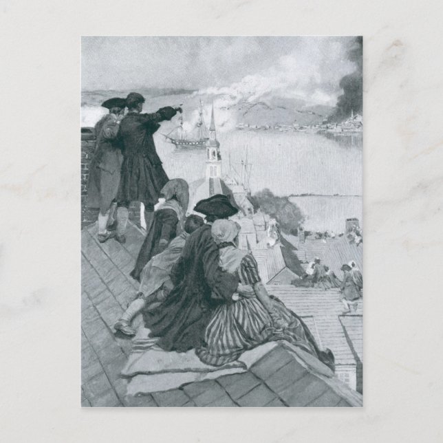 Schauen Sie sich den Kampf auf der Bunker Hill-Ill Postkarte (Vorderseite)