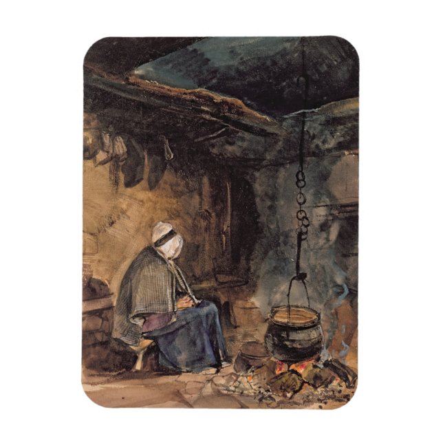 Schauen Sie sich den Topf kochen - eine Hütte im I Magnet (Vertikal)