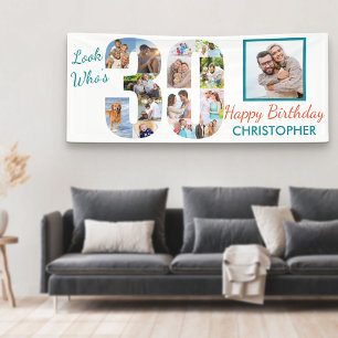Schauen Sie sich die 30er-Foto-Collage zum 30. Geb Banner