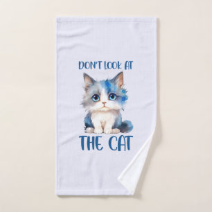 Schauen Sie sich die Katze nicht an - Adorable Blu Badhandtuch Set