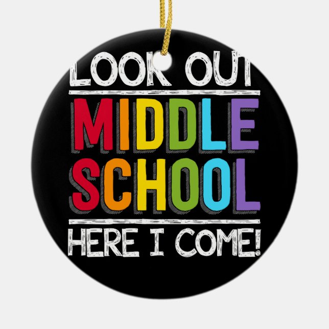 Schauen Sie sich die Mittelschule an, ich komme Keramik Ornament (Vorne)