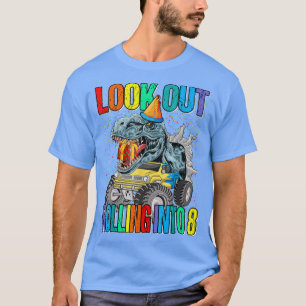 Schauen Sie sich die Rolle in 8 Monster Truck Dino T-Shirt