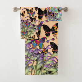 Schauen Sie sich die Schmetterlinge an, das Badetu Badhandtuch Set