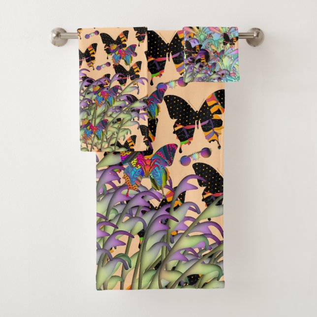 Schauen Sie sich die Schmetterlinge an, das Badetu Badhandtuch Set (Insitu)