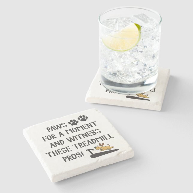 Schauen Sie sich diese Treadmill Pros an Steinuntersetzer (Seitenansicht)