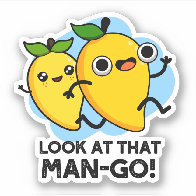Schauen Sie sich diesen Mann-go-Funny-Fruit-Pun an Aufkleber (Vorderseite)