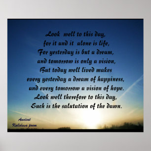 SCHAUEN SIE SICH GUT AUF DIESEN TAG. POSTER