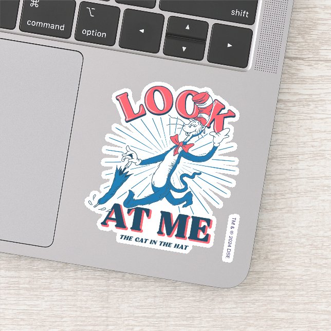 Schauen Sie sich meine Katze im Hut an Aufkleber (Detail)