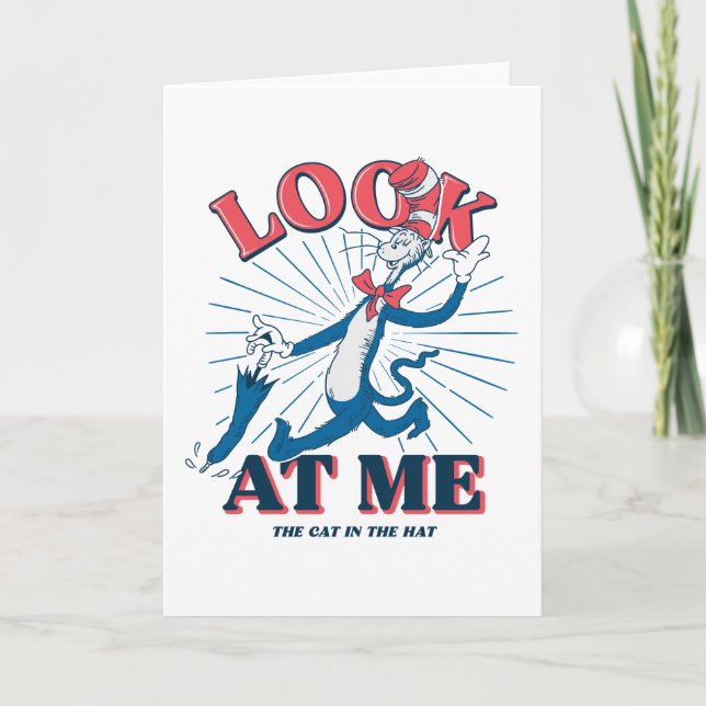 Schauen Sie sich meine Katze im Hut an Karte (Vorderseite)