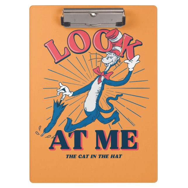 Schauen Sie sich meine Katze im Hut an Klemmbrett (Vorderseite)