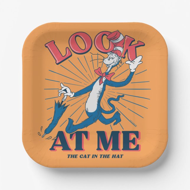 Schauen Sie sich meine Katze im Hut an Pappteller (Vorderseite)