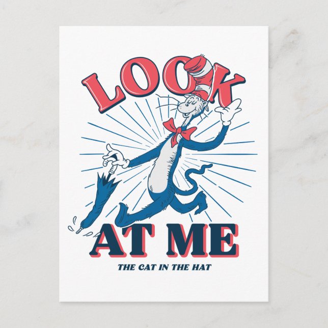 Schauen Sie sich meine Katze im Hut an Postkarte (Vorderseite)
