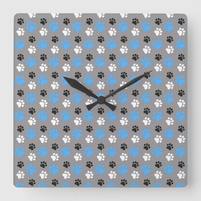 Schauen Sie sich nur meine Katzen an Quadratische Wanduhr (Vorderseite)