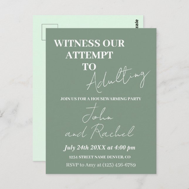 Schauen Sie sich unseren Versuch an, das Party der Postkarte (Vorne/Hinten)