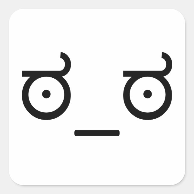 Schauen Sie von der Missbilligung Meme Quadratischer Aufkleber (Vorderseite)