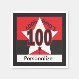 Schauen Sie, wer 100 Jahre alte 100. Serviette