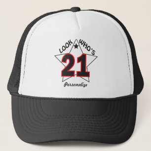 Schauen Sie, wer 21 21. Name des Hut- des Truckerkappe