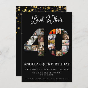Schauen Sie, wer 40 Jahre alt geworden ist Foto Mo Einladung