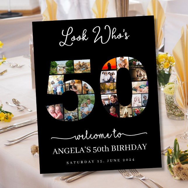 Schauen Sie, wer 50 Jahre alt ist, Foto Collage Poster (Von Creator hochgeladen)