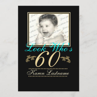 Schauen Sie, wer 60 Foto ist Einladung