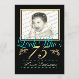 Schauen Sie, wer 75 Foto Aquamarin ist Einladung