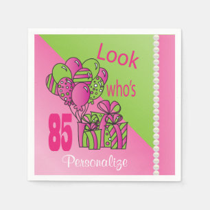 Schauen Sie, wer 85% pipe% 85. Geburtstag ist Serviette