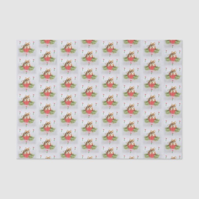 "Schauen Sie, wer blühte!" Corgi-Seidenpapier Seidenpapier (Vorderseite)