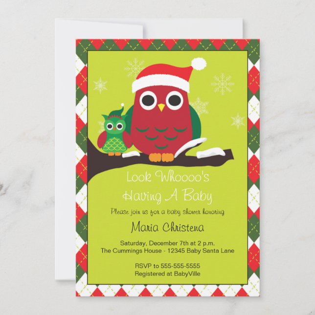 Schauen Sie, wer eine Babydusche hat Einladung (Vorderseite)