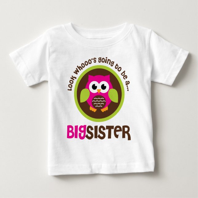 Schauen Sie, wer eine große Schwester Ewl wird Baby T-shirt (Vorderseite)