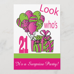 Schauen Sie, wer ist 21 21. Geburtstag Einladung