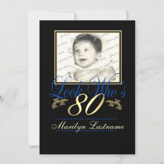 Schauen Sie, wer ist 80 Foto Einladung