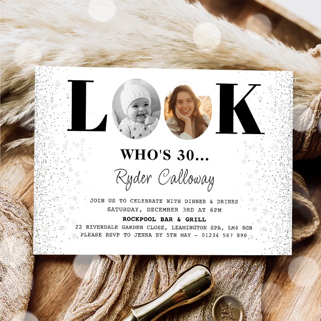 Schauen Sie, wer zum Geburtstag Foto einlädt Einladung (Von Creator hochgeladen)