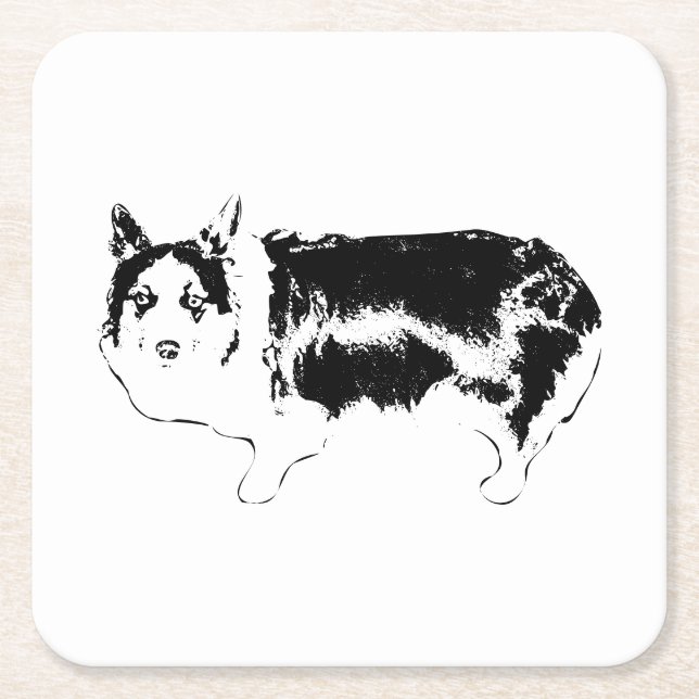 Schauen Sie, wer zusieht Rechteckiger Pappuntersetzer (Vorderseite)