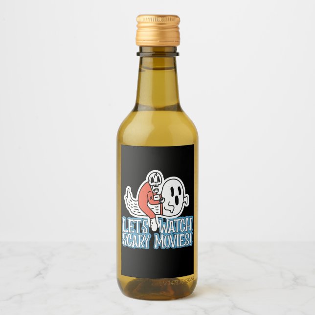 Schauen wir uns Beängstigende Filme an und schreie Weinetikett (Vorderseite)