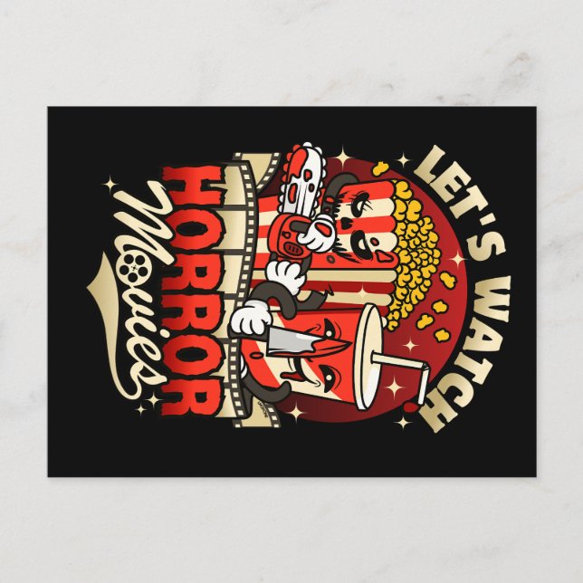 Schauen wir uns Horrorfilme an Postkarte (Vorderseite)