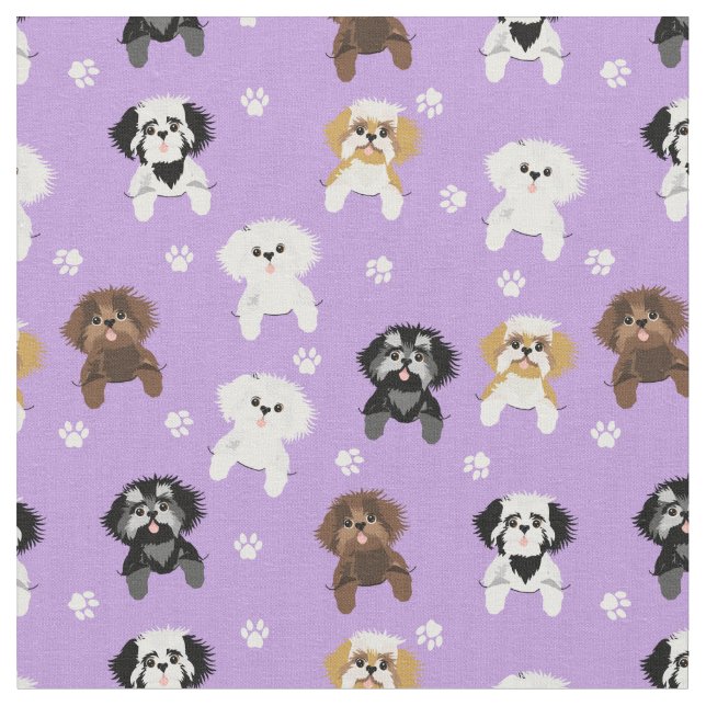 Schauer Taschenhunde lila Stoff (Nahaufnahme)