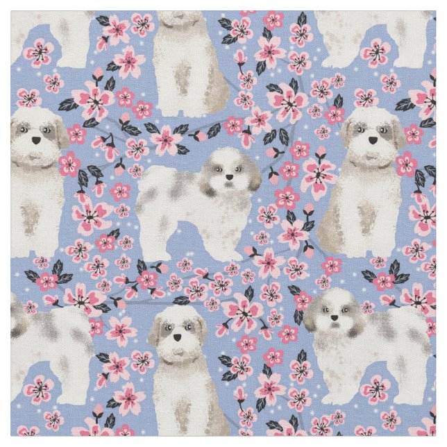 Schauer Tzu Kirschblüten rosa Stoff (Nahaufnahme)