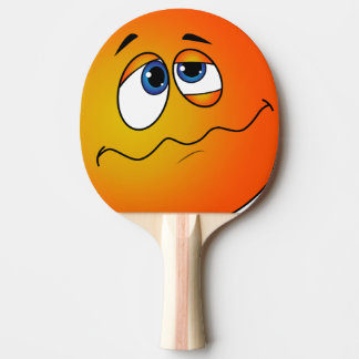 Schaufel von ping pong mit emoji. tischtennis schläger