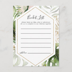 Schaufelkarten für geometrische goldene tropische  postkarte