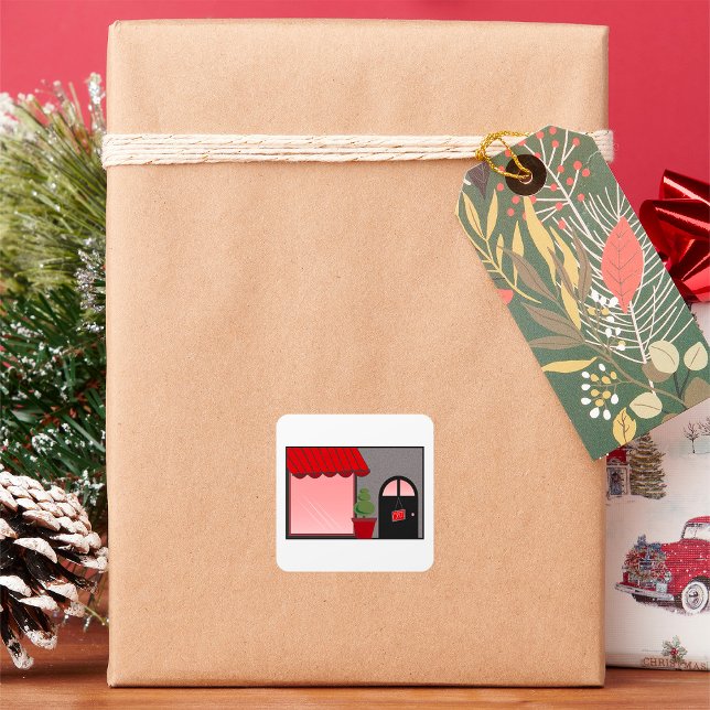 Schaufenster Open Shop Square Aufkleber (Von Creator hochgeladen)