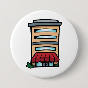 Schaufenster und Bürogebäude Button