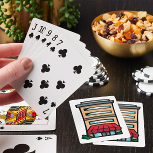 Schaufenster und Bürogebäude Spielkarten
