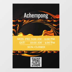 Schaufensterschild: Achempong Gold Abstract Stunde Fensteraufkleber