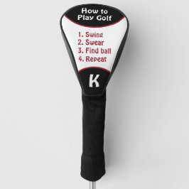 Schaukel, Swear, Ball finden, Monogramm wiederhole Golf Headcover