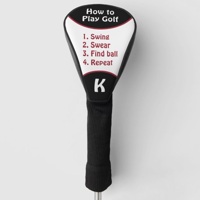 Schaukel, Swear, Ball finden, Monogramm wiederhole Golf Headcover (Vorderseite)