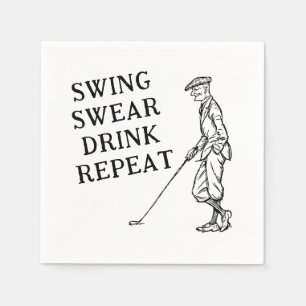 Schaukel, Swear, Drink, Wiederholen Golf Paper Nap Serviette