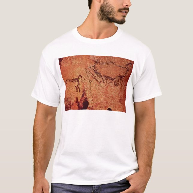 Schaukeln Sie Malerei einer Jagdszene, c.17000 BC T-Shirt (Vorderseite)