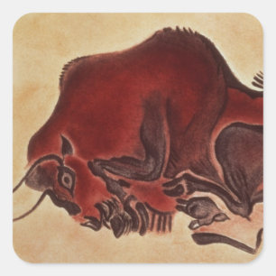 Schaukeln Sie Malerei eines Bisons, spätes Quadratischer Aufkleber