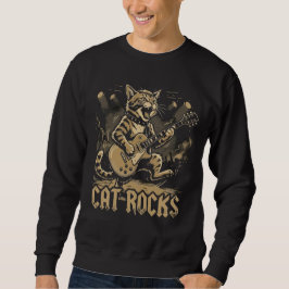 Schaukelnde Katze Gitarre Lustiges Musik-Tier-Desi Sweatshirt