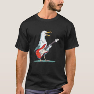 Schaukelnde Möwe mit cooler elektrischer Gitarren- T-Shirt